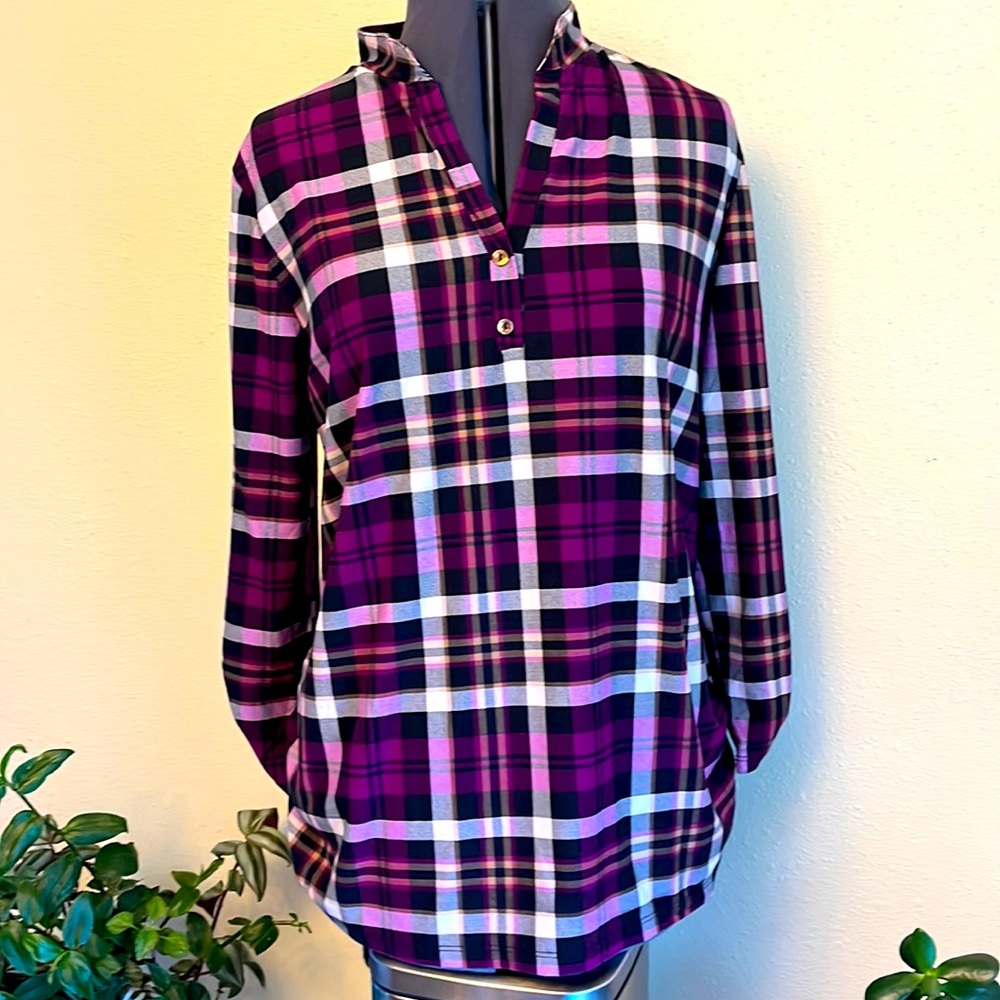 Purple Plaid Maternity Tunic